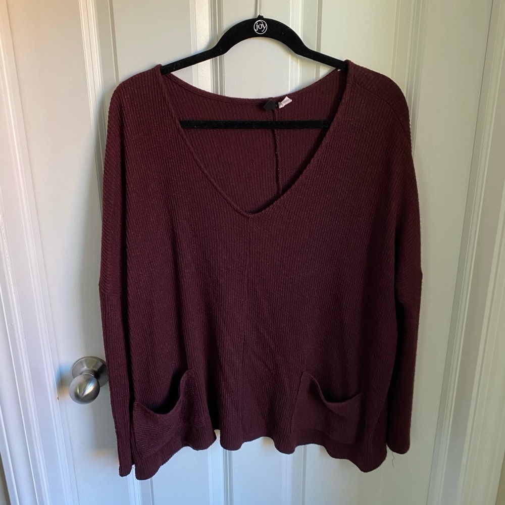 Urban Outfitters BDG Oversized Maroon Pocket Pullover Sweater Women’s Medium